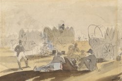 Caravan with Covered Wagons [recto] by Winslow Homer